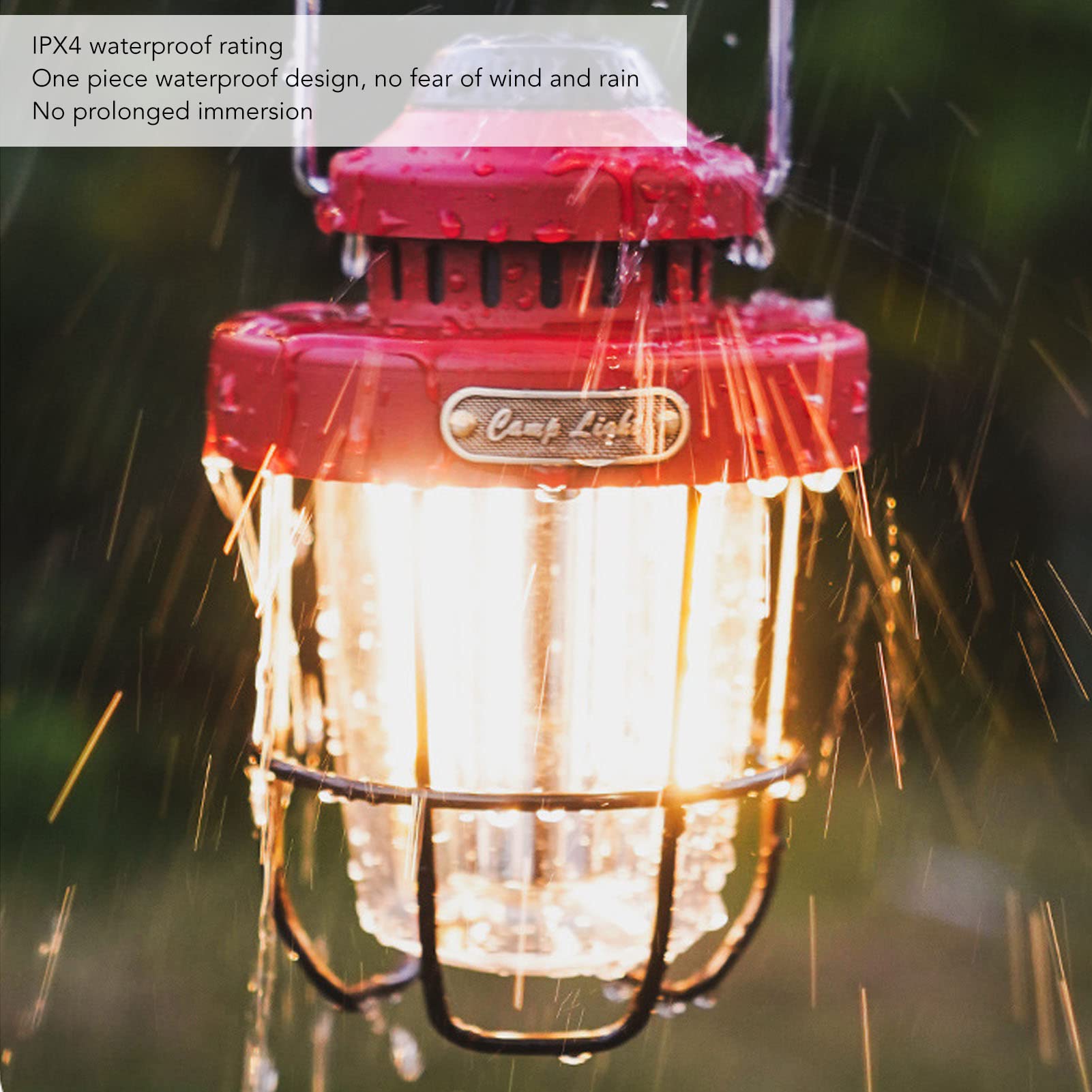 HERCHR Lanterne De Camping à LED Rétro, Lampe De Tente Rechargeable Et Portable, Lampe De Tente Rechargeable Multifonctionnelle pour la Randonnée en Camping
