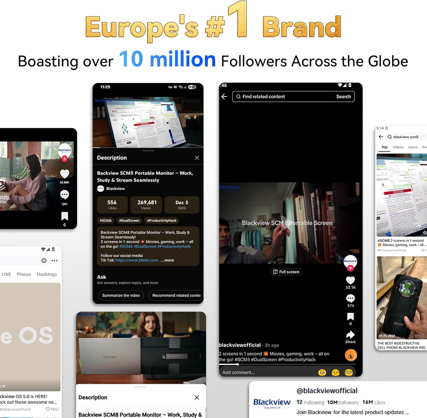 Blackview Laptop Screen Extender, 1.7lbs Ultra-Light & 0.17" Ultra-Slim, 15.6" FHD 1080P IPS Portable Laptop Monitor Extender,Travel Dual Monitor for 14-17",Plug & Play for Windows/Mac/Android/Switch - Image 6