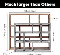 Vista 3 de FIRMINANA Estante rústico de sombra, 17.7 x 15.7 pulgadas, montado en la pared (vertical u horizontal), estantes flotantes de madera rústica de 9