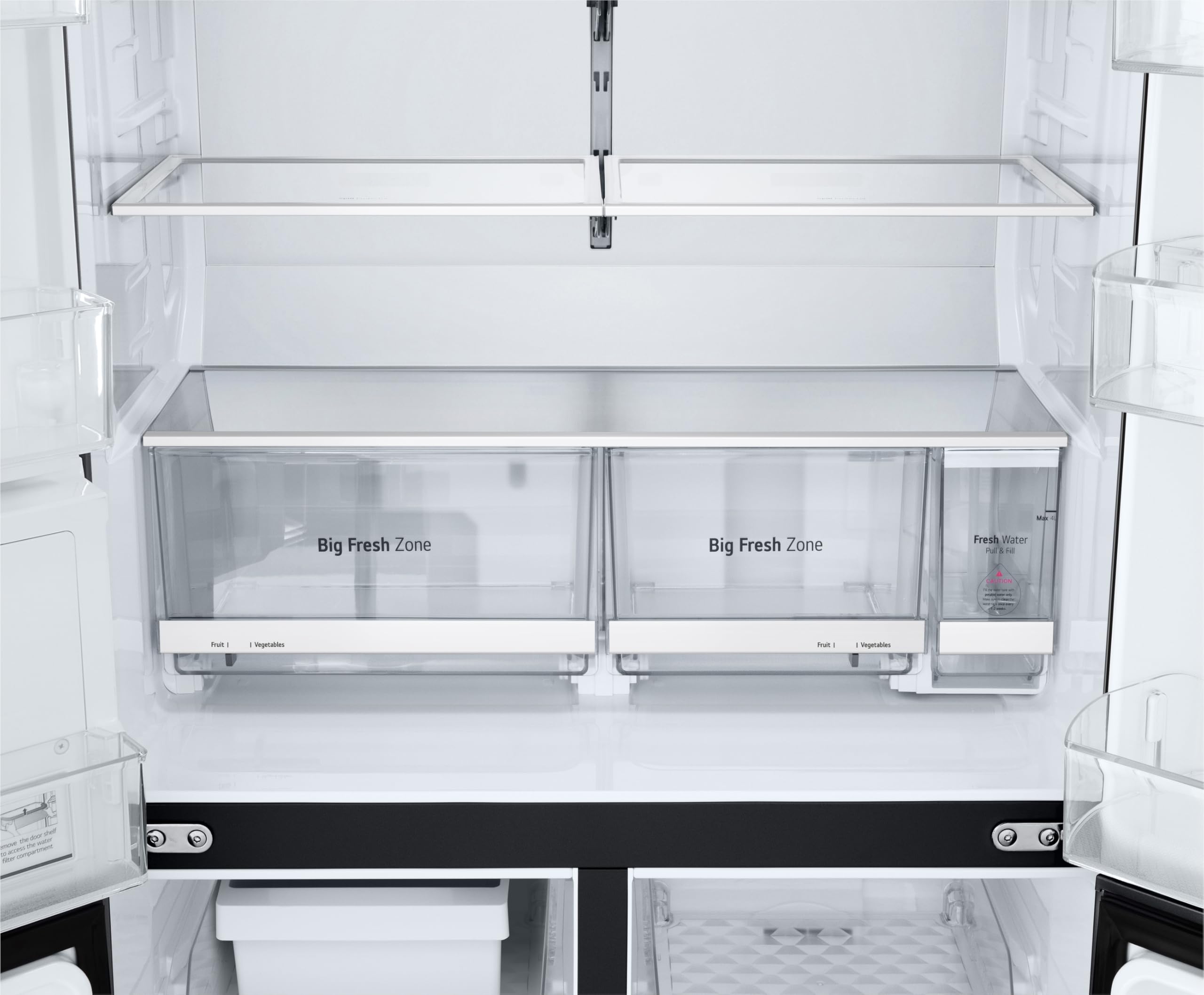 LG GMK961EV3E Multi-Door Kühlschrank mit Gefrierfach (646 L, Energieklasse E) mit InstaView, UVNano, Wassertank, LinearCooling, Total No Frost, Schwarz