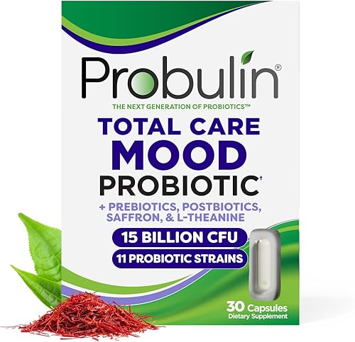 Probulin Probióticos para el estado de ánimo para mujeres con azafrán, L teanina, probióticos, prebióticos, postbióticos, suplemento de apoyo del