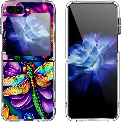 Miniatura 23 de Carcasa rígida para Samsung Galaxy Z Flip 5, funda protectora rígida a prueba de golpes para Samsung Galaxy Z Flip 5, diseño de mandala morado