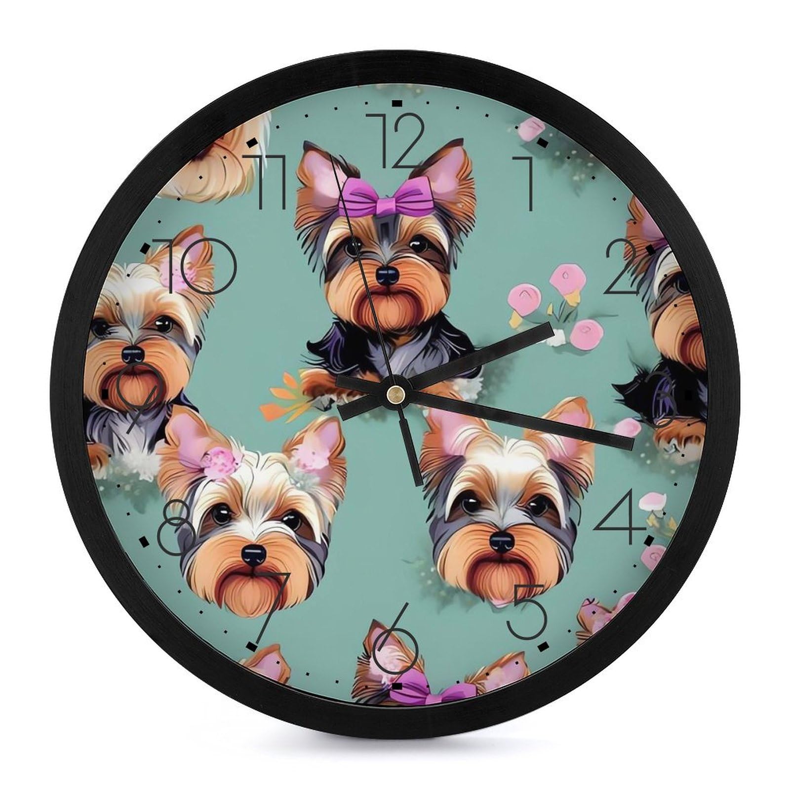 Horloge murale moderne Yorkshire Floral silencieuse pour salon