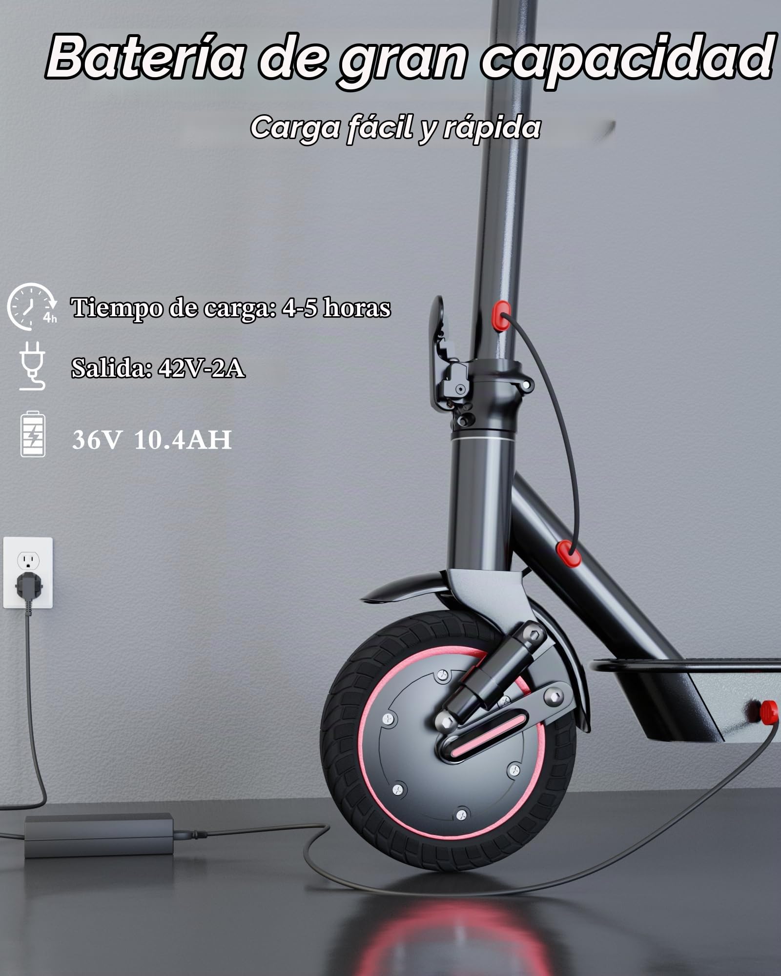 QNQ Patinete eléctrico para adultos, 8,5/10 pulgadas, pantalla LED, función de aplicación, máx. 20 – 35 km, alcance de 20 km/h, carga de 120 kg, sistema de frenado dual, plegable para viajeros