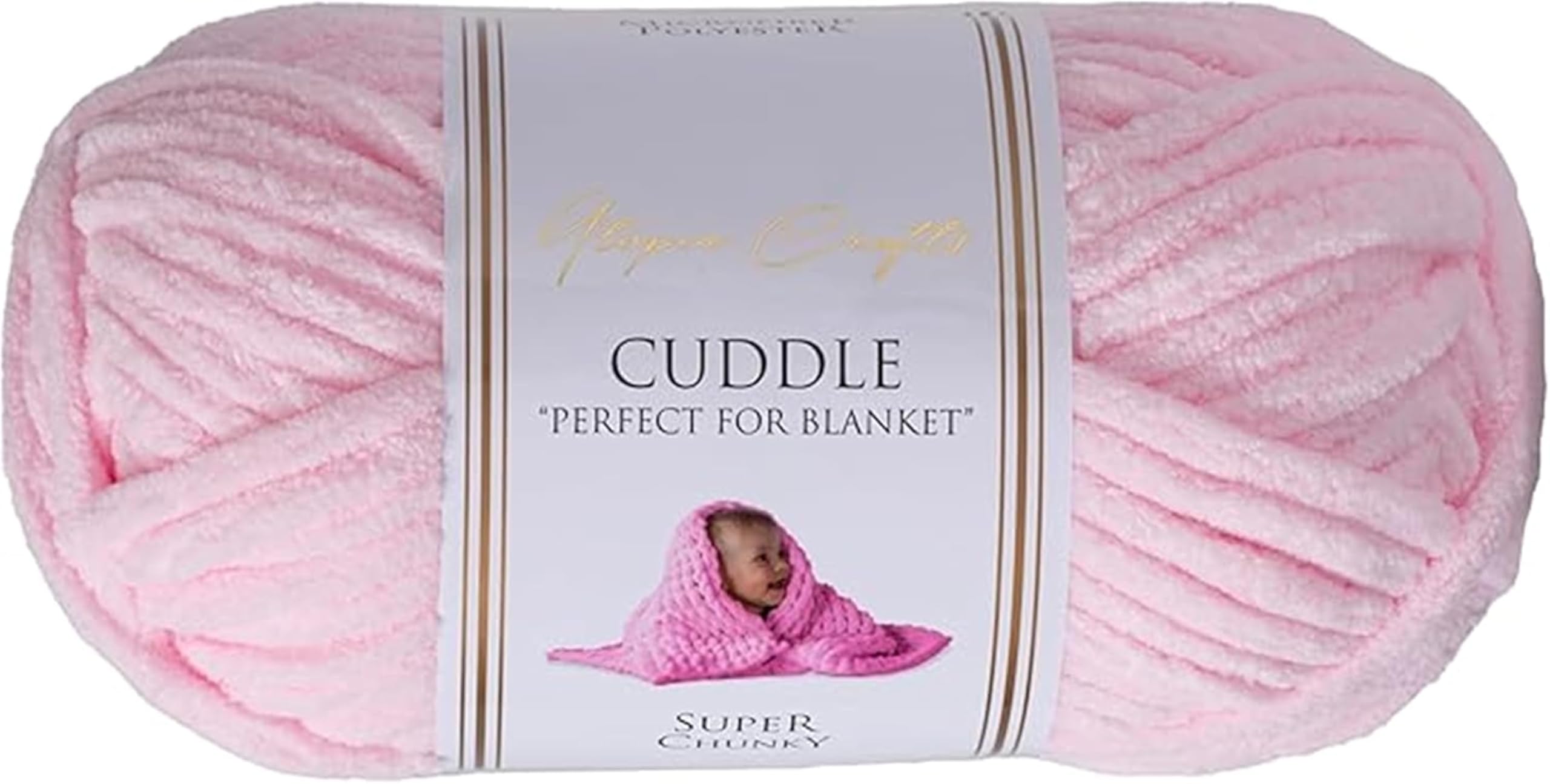 Utopia Crafts Cuddle Super Chunky Chenille Soft Yarn for Knitting and Crochet (Baby Pink, 100g)