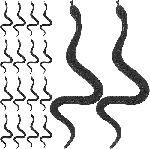 Happyyami Serpientes de plástico, serpientes de bosque lluvioso, serpientes de goma, serpientes falsas de colores surtidos para fiesta de Halloween,