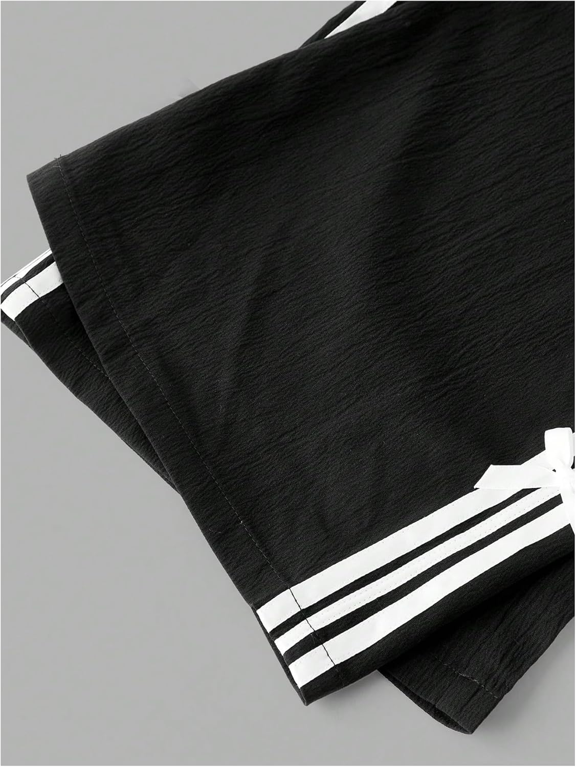 SOLY HUX Girl's Bow Pants Y2k Striped Side Elastic Waist Wide Leg Baggy Long Pants Trousers - Image 5