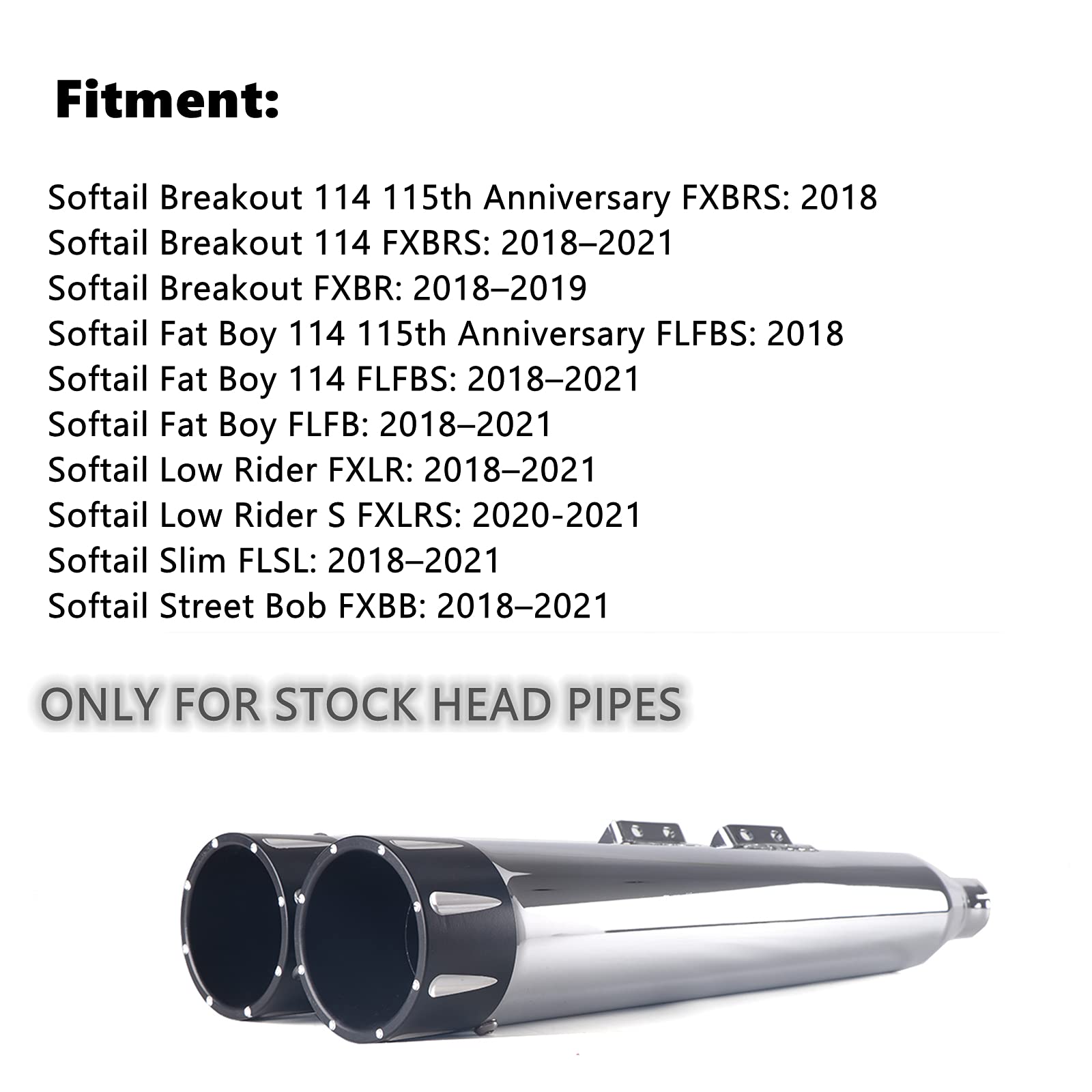 3.5” Aggressive Sound Slip on Mufflers Exhaust Pipes for 20182021