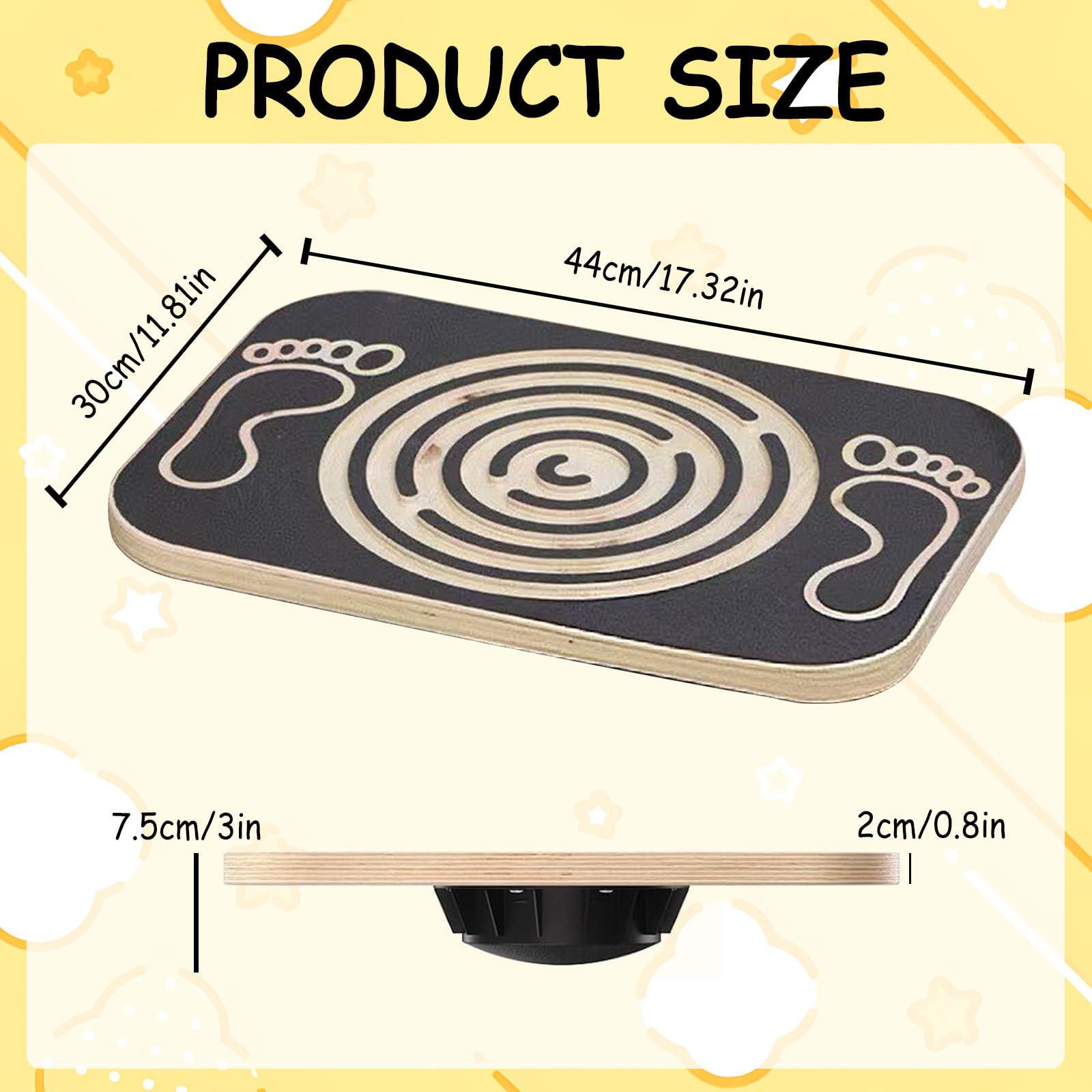 Balance Board in legno con labirinto, tavola oscillante per allenare l'equilibrio | Tavola d'equilibrio per bambini, per yoga ed esercizi, per ufficio, portata fino a 200 kg