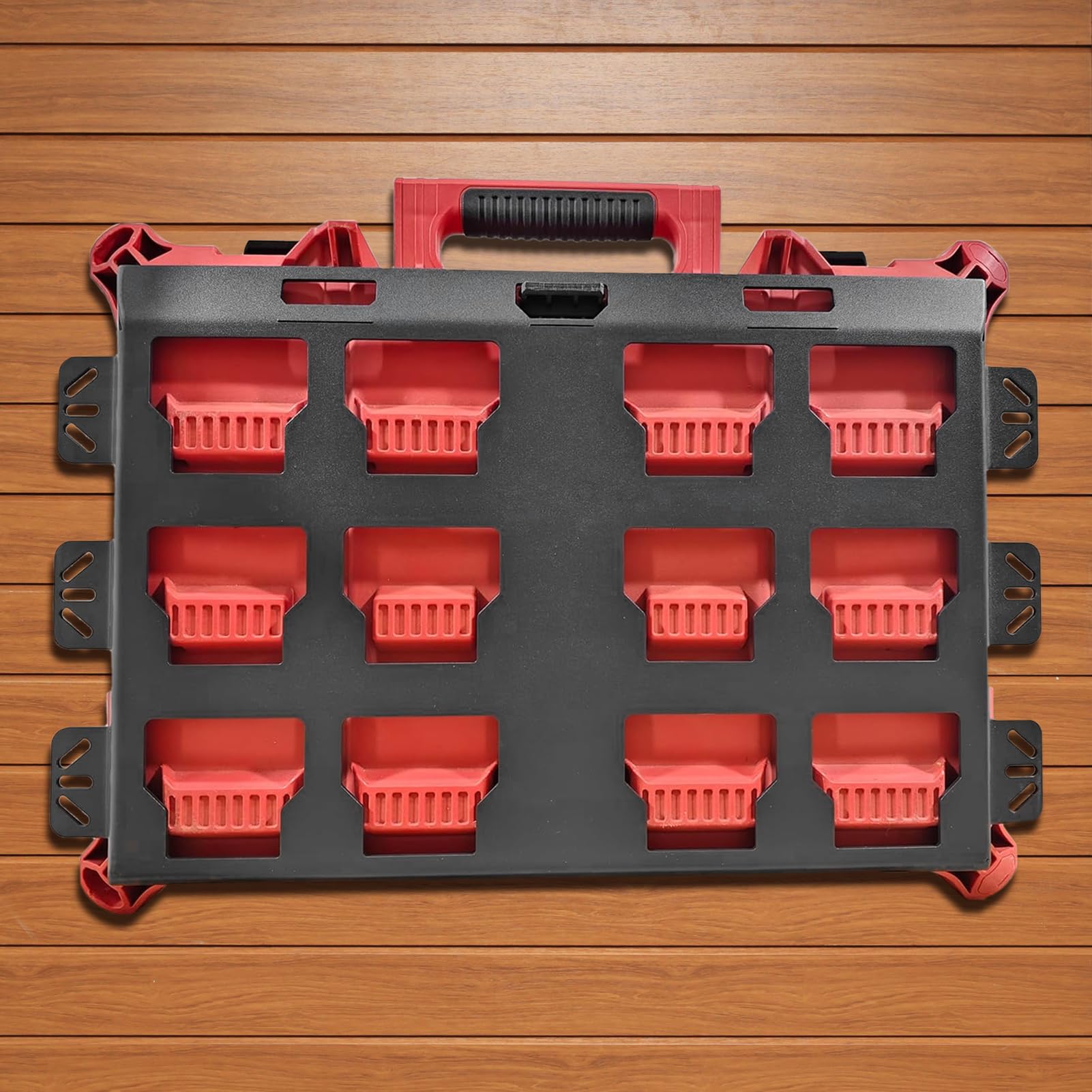 Fabater 2 Pack-Packout-Montageplatte Kompatibel mit Toolbox, 100 Lbs, Metall mit Pulverschicht, für Werkzeuglagerung und Organisationssystem (volles Plattenschwarz)
