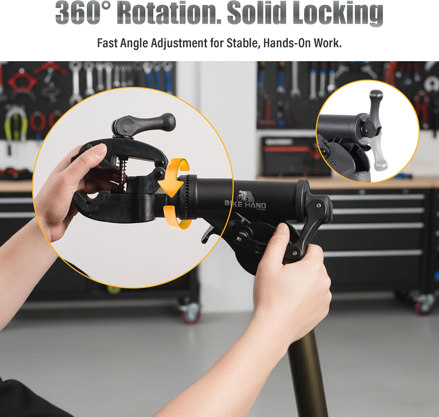 BikeHand Bike Repair Stand - Home Portable Bicycle Mechanics Workstand - for Mountain MTB Road Bikes Maintenance - Max. 55 lbs - Image 4