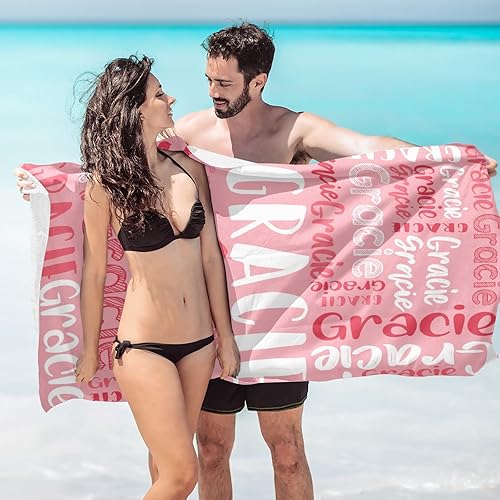 Vista 16 de Toalla de playa, toallas de playa personalizadas para niños, toallas de playa para adultos y niños, microfibra de secado rápido, toallas de playa