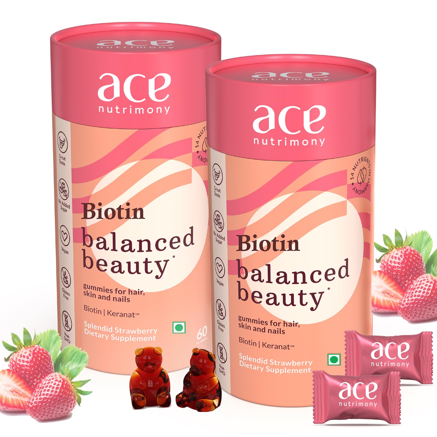 See full amazon price history chart for Ace Nutrimony Gummies for Hair and Skin for Women | 60 Day Pack with High Potency Biotin, Zinc, Folic Acid, Fibre & Multivitamin | Strawberry Flavour | No Added Sugar, Gut Friendly (120 Vegan Gummies) Ace Nutrimony Gummies for Hair and Skin for Women | 60 Day Pack with High Potency Biotin, Zinc, Folic Acid, Fibre & Multivitamin | Strawberry Flavour | No Added Sugar, Gut Friendly (120 Vegan Gummies) (B09K36LSDY) Amazon Price History, Amazon Price Tracker