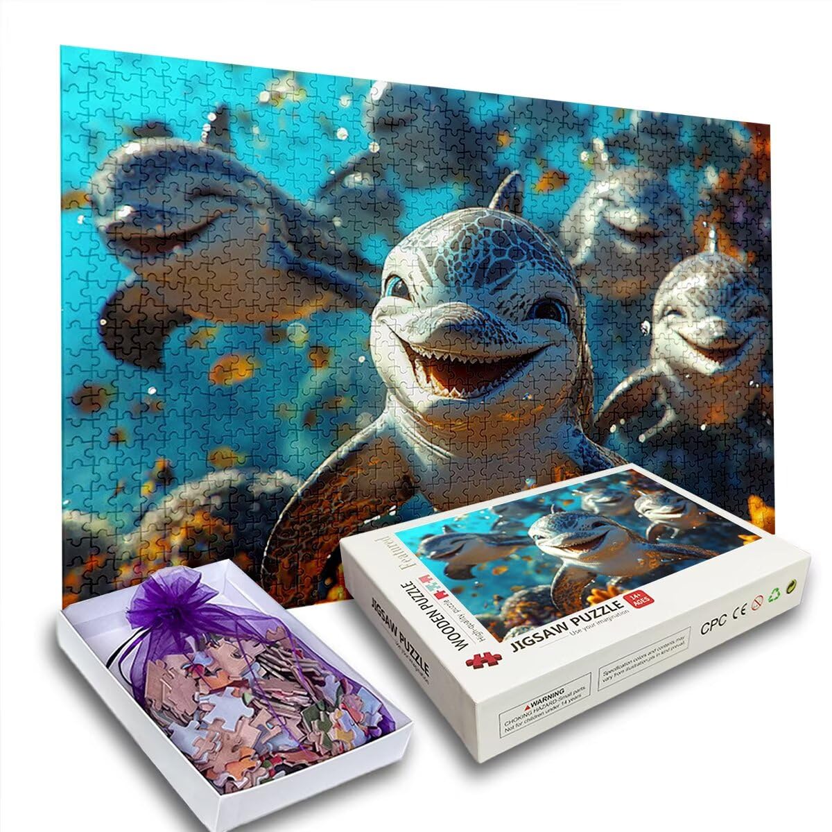 Puzzle 1500 Piezas Adultos, Puzzle 1500 Piezas de Madera, Rompecabezas para Adultos Animal Patrón, Rompecabezas Desafiante para Toda la Familia, Regalos Originales para Mujer, Tema: Delfín, B-94