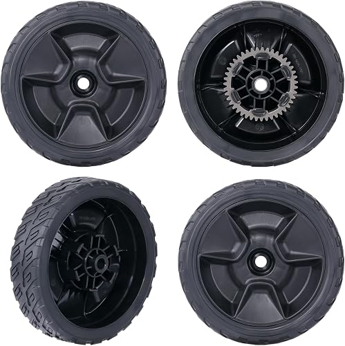 CheeMuii 4Pcs HRN216 Lawn Mower Rear & Front Wheels for Honda HRN216 Mower