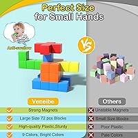 Vista 3 de 35 piezas de bloques de construcción magnéticos para niños pequeños, cubo de construcción magnético grande para niños, juguete educativo STEM