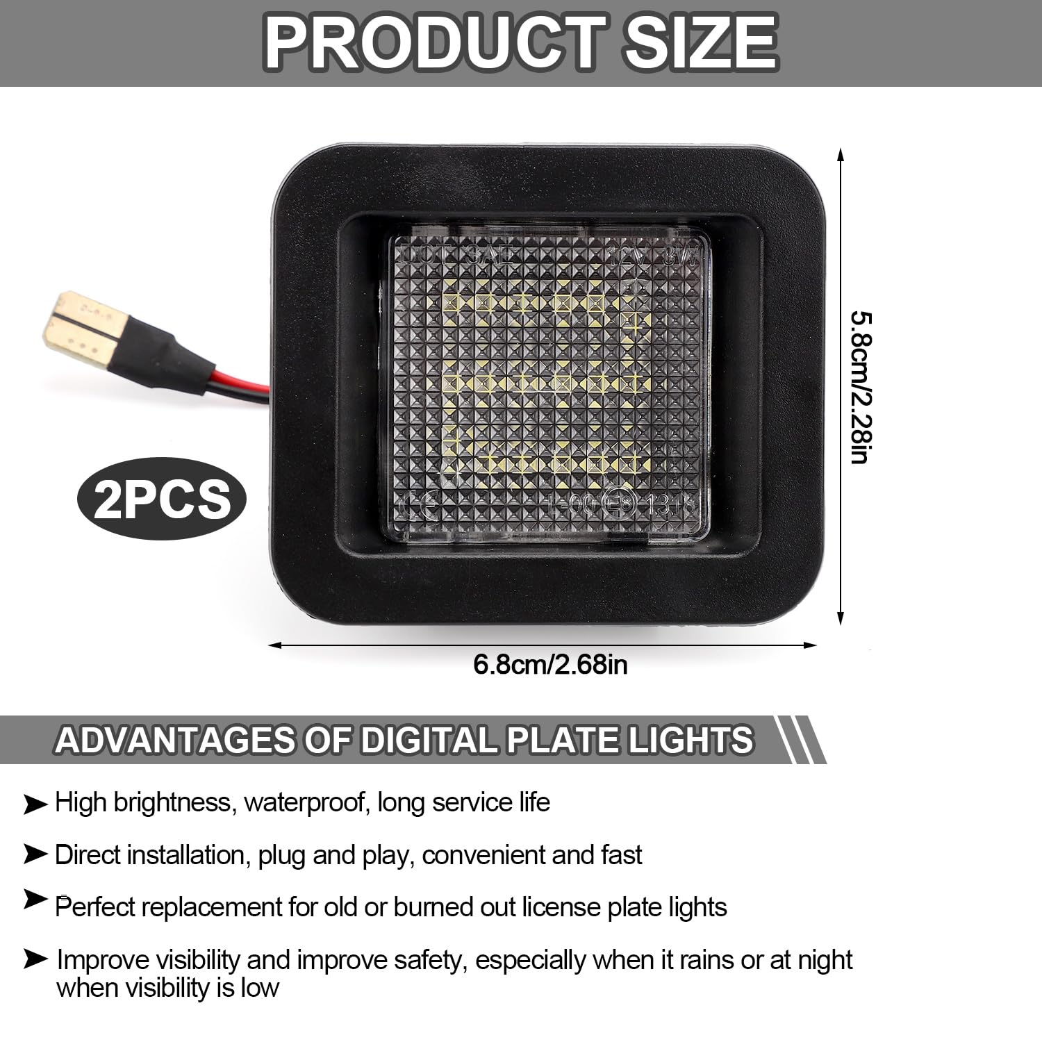 2pcs Éclairage à Led Plaque d'Immatriculation Compatibles avec Ford F150 2015-2020 F150 Raptor 2017-2020, Éclairage Plaque d'Immatriculation Visibilité Améliorée Accessoires Plug And Play