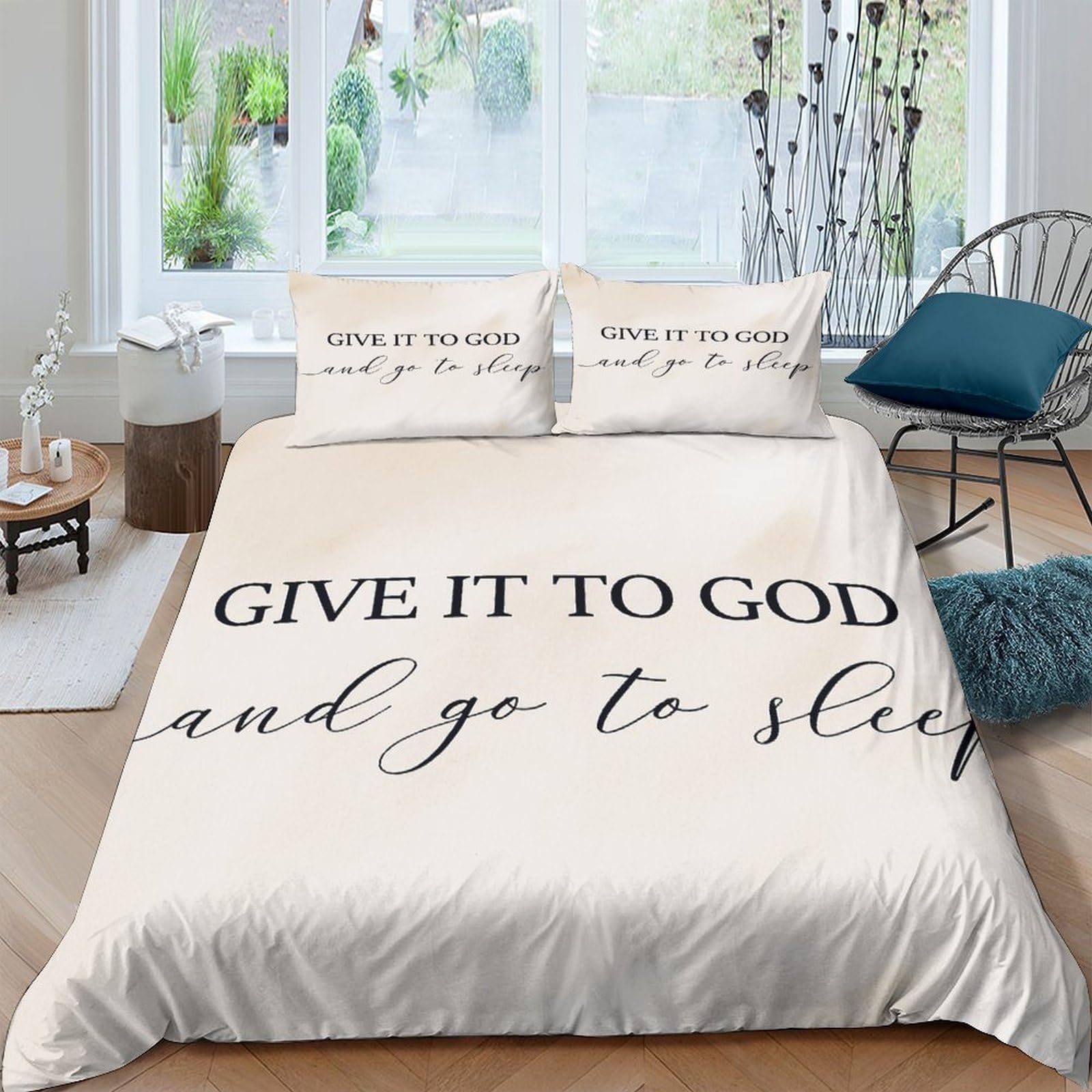 Ctjqhvkz Style-1 3D Printed Inspirational Quote Fitted Sheet Microfiber Beige Script Bed Cover Anti-Slip Machine Washable Decor For Bedroom Single（135X200cm）