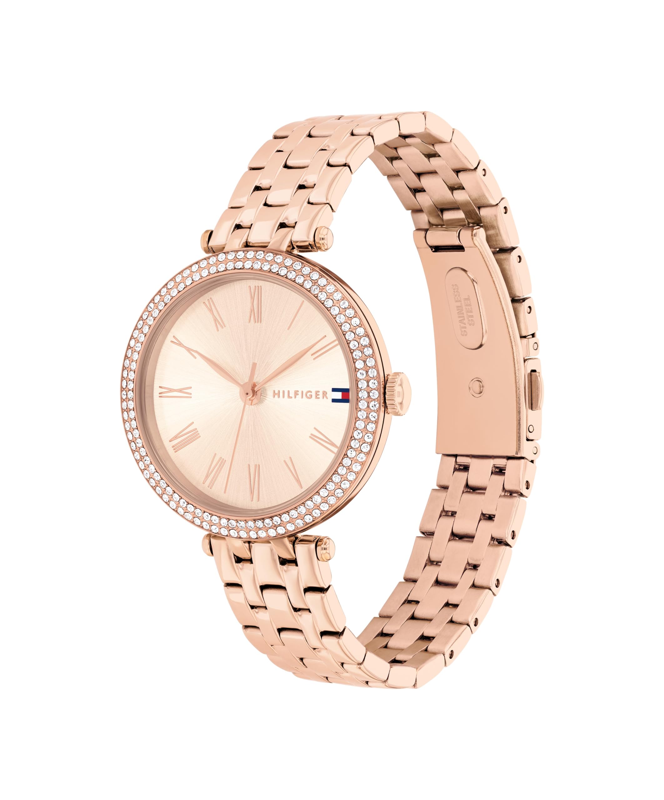 Tommy Hilfiger Womens Rose Gold Crsytal Dial Bracelet Watch (B0D5YQHB5G) Amazon Price History, Amazon Price Tracker
