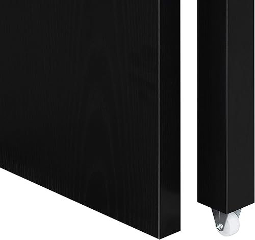 Miniatura 6 de Convenience Concepts Newport JB Consolaescritorio deslizante con cajón y elevador, color negro