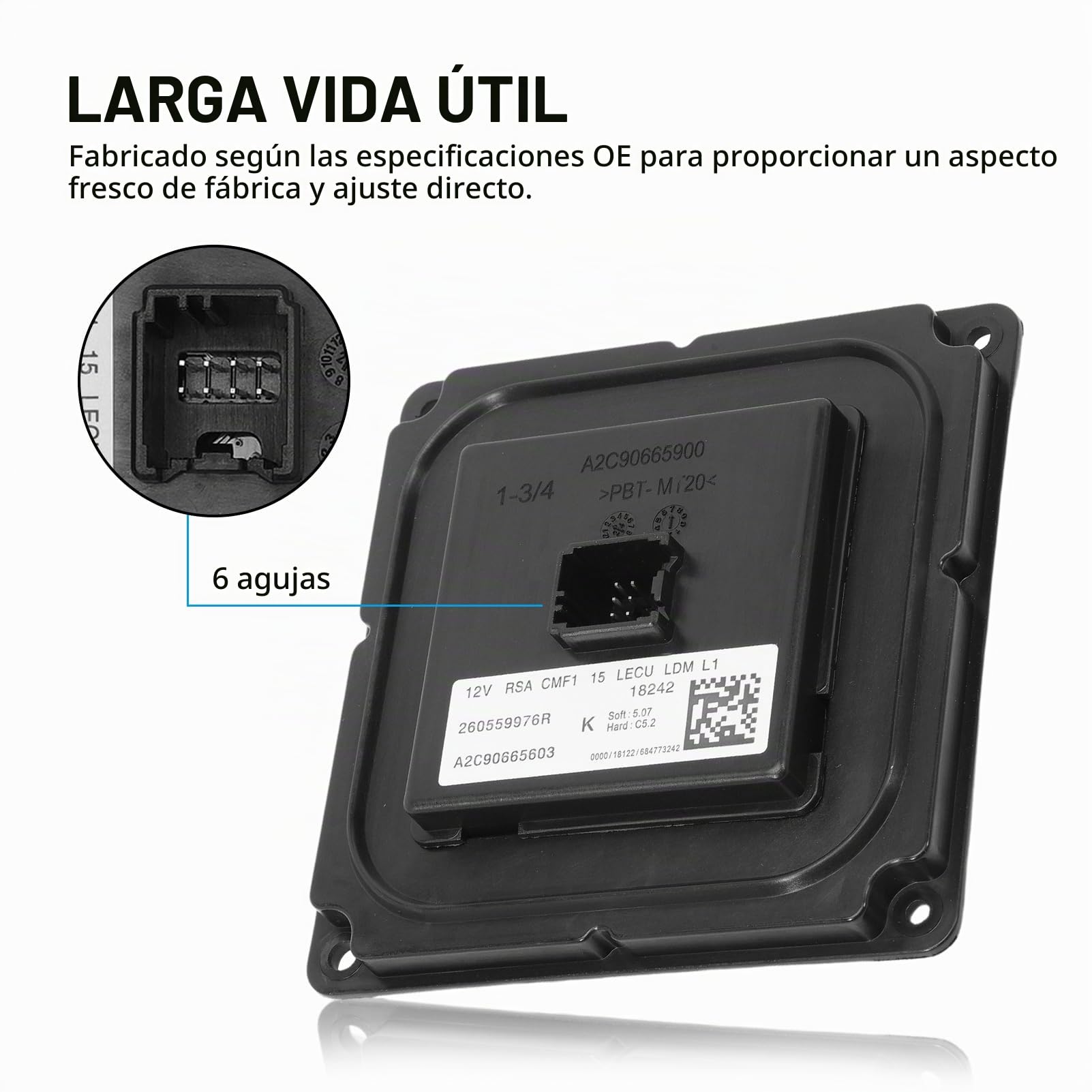 Xenón HID Unidad de Control de Balasto de Faro 260559976R para Megane 4 Fase 1 1.5 Blue DCI A2C90665603