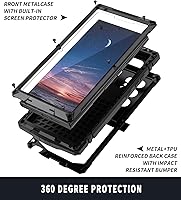 Vista 3 de Compatible con Samsung S24 Funda de silicona con topes de metal con soporte integrado Protector de pantalla Gorilla Glass Híbrido Resistente Militar
