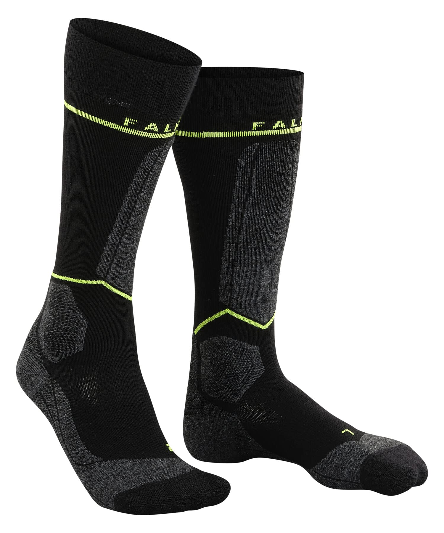 FALKE Skarpety narciarskie SK Energizing Wool M Oddychający Szybkoschnący Kompresyjne 1 Para Czarny Black-Lightning 39-42