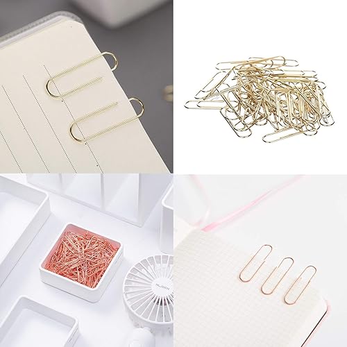 Miniatura 4 de KIDMEN Kit de oro rosa, juego de clips para carpeta, clips de papel, pasadores, total de 226 piezas