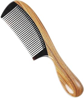 OneDor Handmade Buffalo Horn & Sandalwood Fine Tooth Hair Comb - Anti-Static Natural Scent Detangler for Tangle-Free Styling