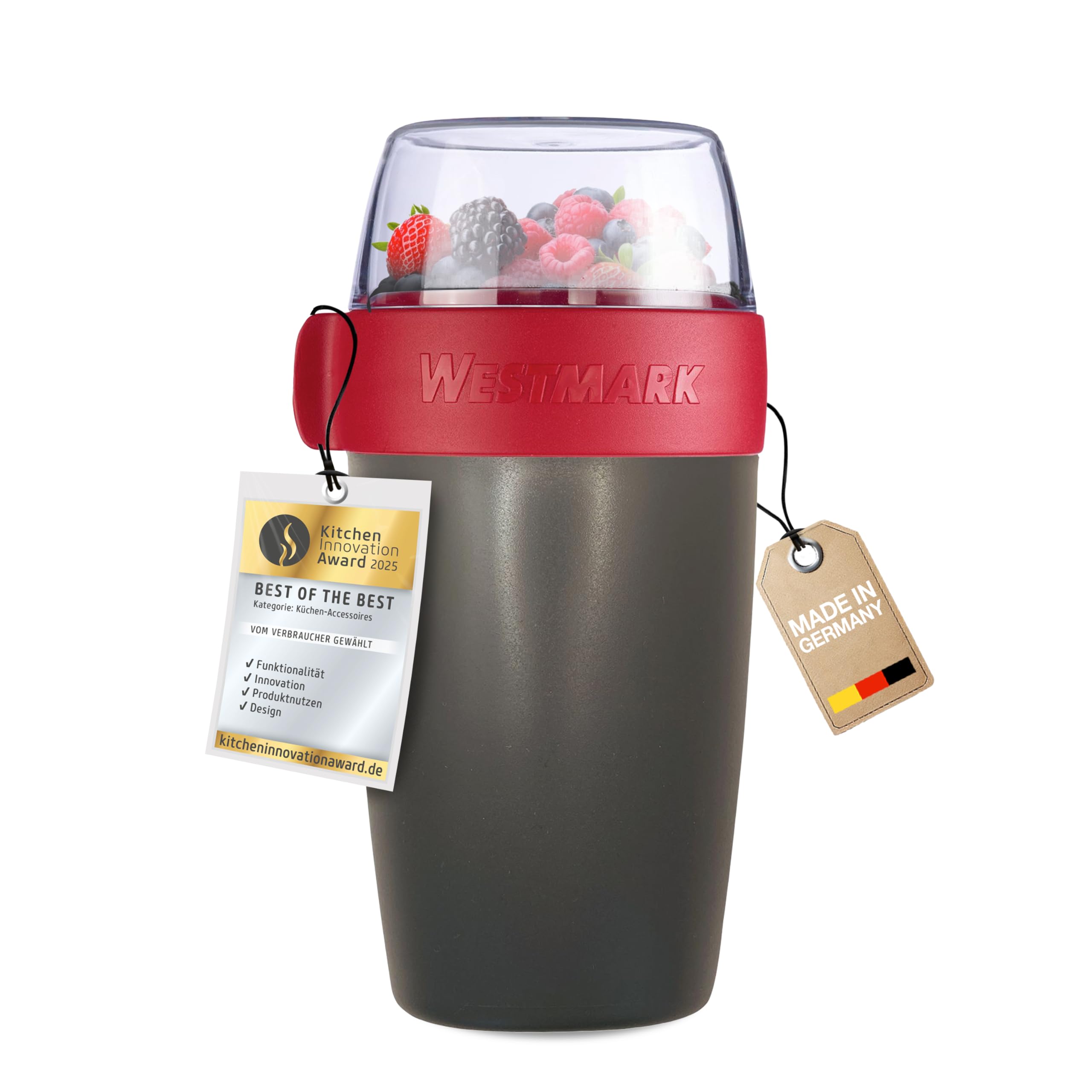 Westmark Gray Muesli Cup – Handy Cup To Go, Ideal For Cornflakes, Soup, Porridge Or Yoghurt, Microwave And Freezer Safe – 700Ml, Bpa Free