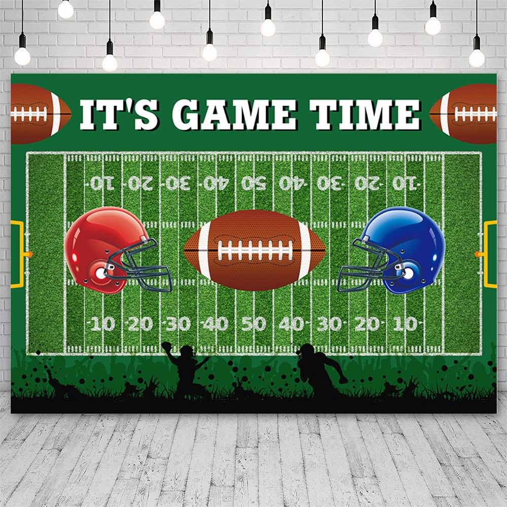 Photo 1 of 7x5ft Football Birthday Party Backdrop Game Time Backdrop Football Birthday Party Decorations Football Backdrop Rugby Sports It’s Game Time Strategy Tactics Touchdown Photography Background
