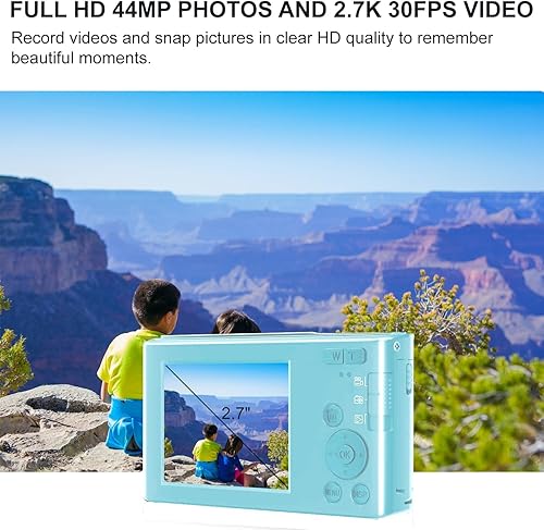 Miniatura 1 de Acuvar Cámara digital compacta de apuntar y disparar de 44 MP, zoom digital de 16X, pantalla de 2.4 pulgadas y tarjeta SD de 32 GB, cámara de