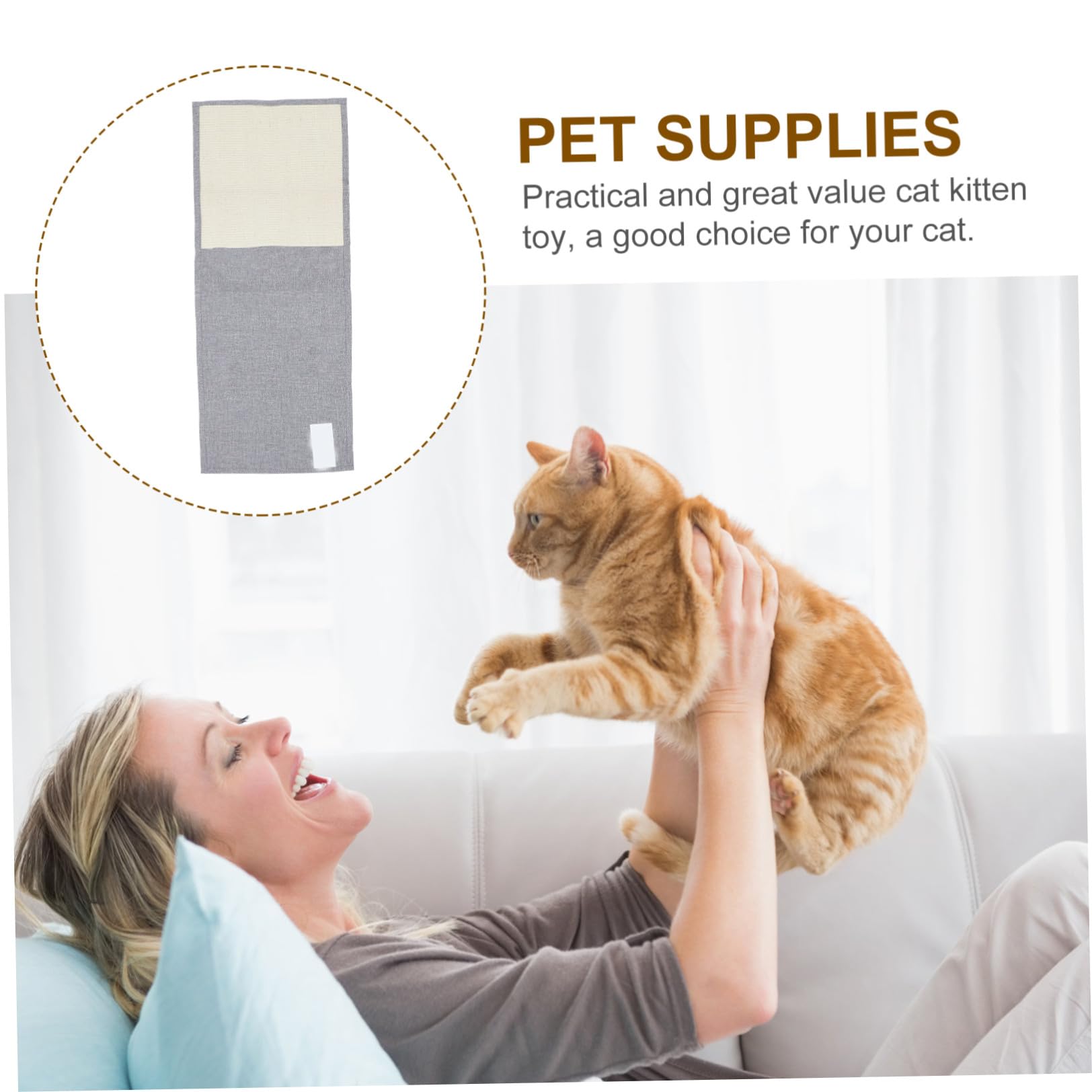 Protector contra Arañazos para Gatos Garra de Sisal, Colchón de Algodón y Lino, Adecuado para Sofá en Habitación U Oficina, Antiarañazos y Protector