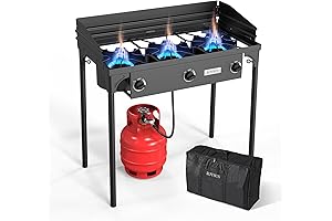 Cocina de gas propano con horno portátil y bolsa de transporte ROVSUN