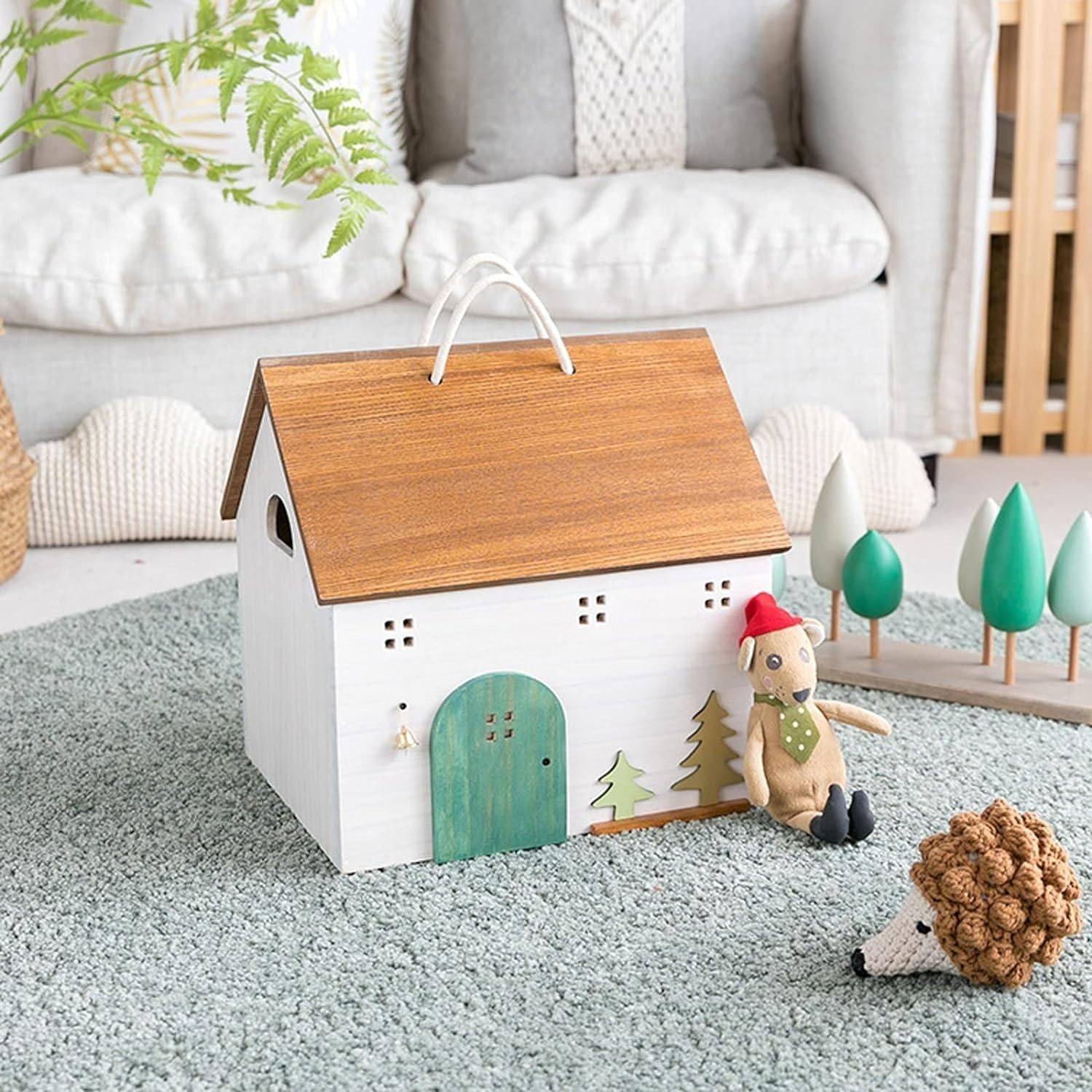 かわいいハウス【小】 収納 ボックス ハウス模様  小物 木製  収納ケース Amazon｜[Rebirth]かわいいハウス【小】 収納 ボックス ハウス模様