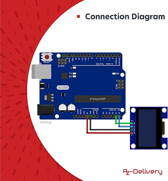 AZDelivery 1.3-inch I2C IIC OLED Display SH1106 128x64 Pixels 3.3V White Character Display Compatible with Arduino and Raspberry Pi Including E-Book! (Pack of 3) - 4