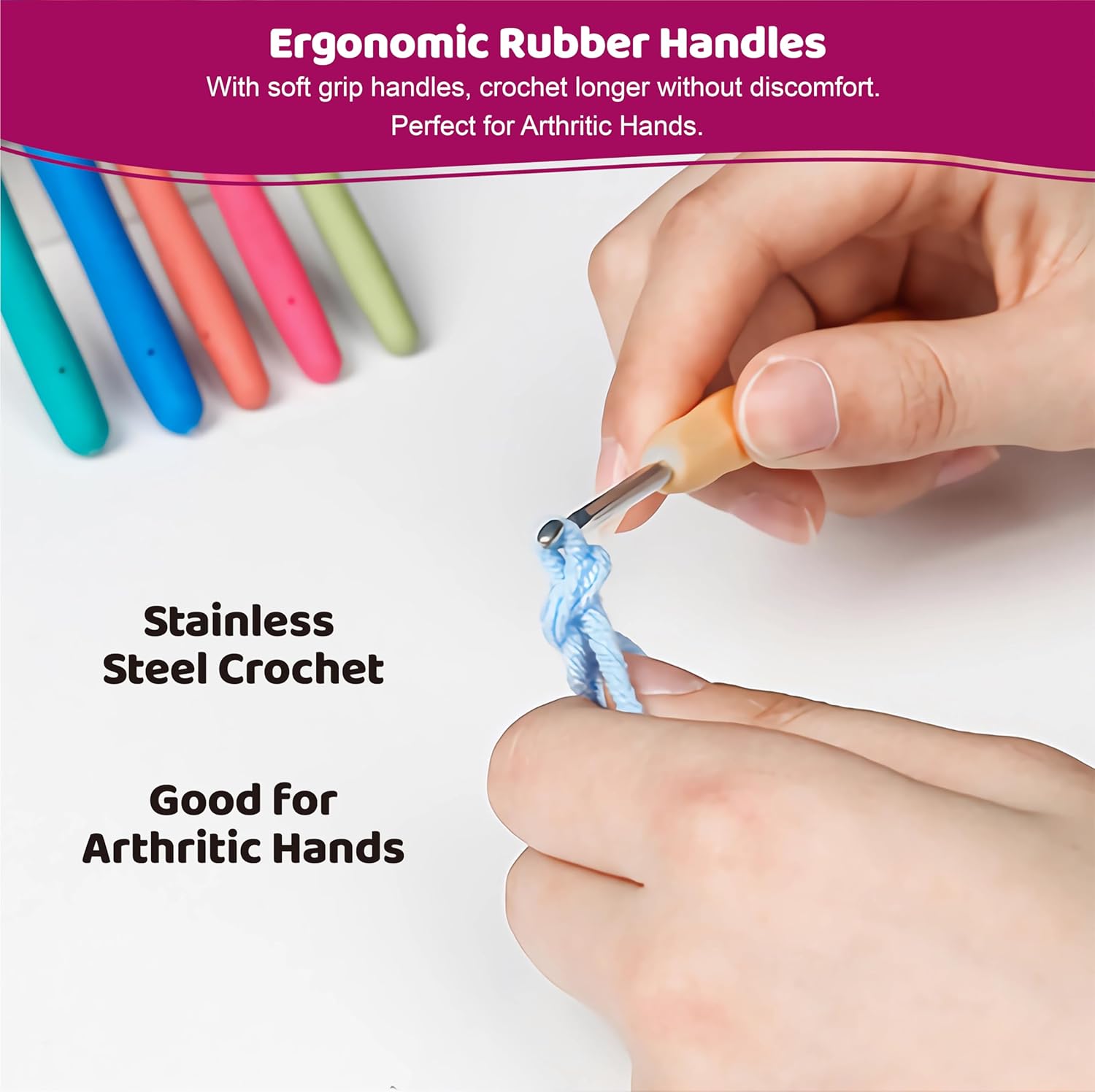 SusggO 92 Pieces Crochet Kit for Beginners Complete Crochet Amigurumi Starter Kit with Accessories, 25g Balls 60% Cotton 40% Acrylic, Carry Bag and Manual Learn Crochet