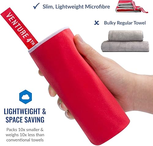 Vista 43 de VENTURE 4TH Toalla de viaje de secado rápido – Toallas de microfibra ultra suaves de secado rápido – esencial para camping, mochilero, yoga