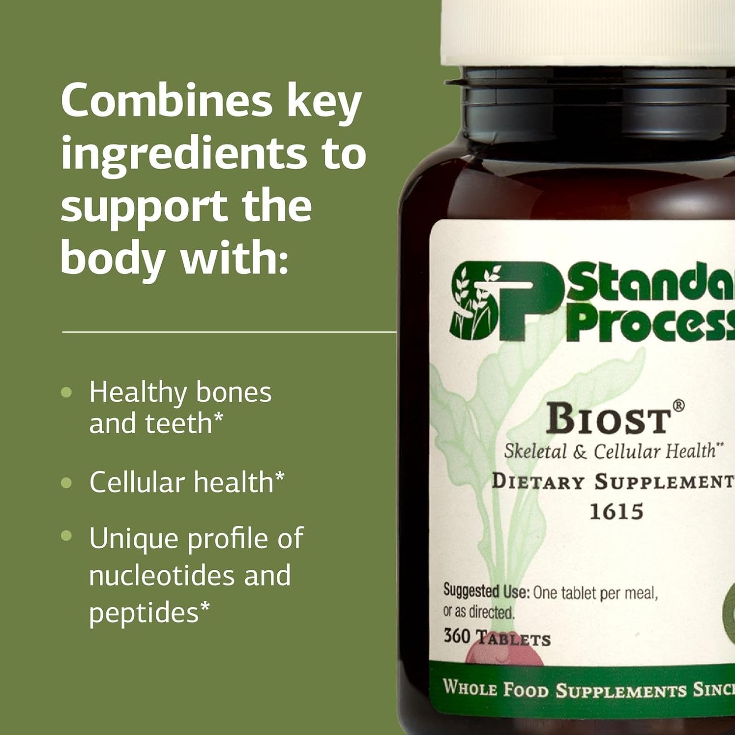 Standard Process Biost Skeletal & Cellular Health Dietary Supplement - Gluten-Free, Non-Dairy, Non-Soy, & Non-Grain - Aids Strong Teeth & Bones - 360 Tablets