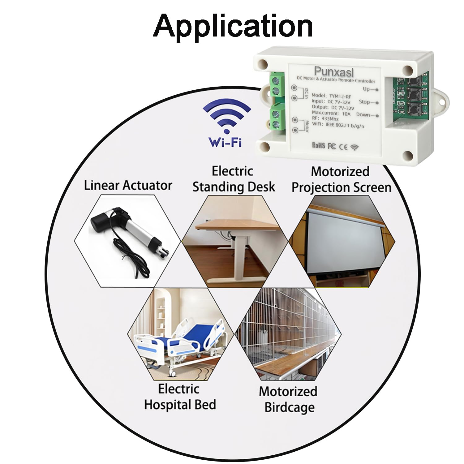 Contrôleur WiFi pour vérin linéaire électrique, interrupteur intelligent pour moteur DC, relais marche avant et arrière, application Smart Life, compatible avec Alexa et Google Home, DC12V 24V 32V