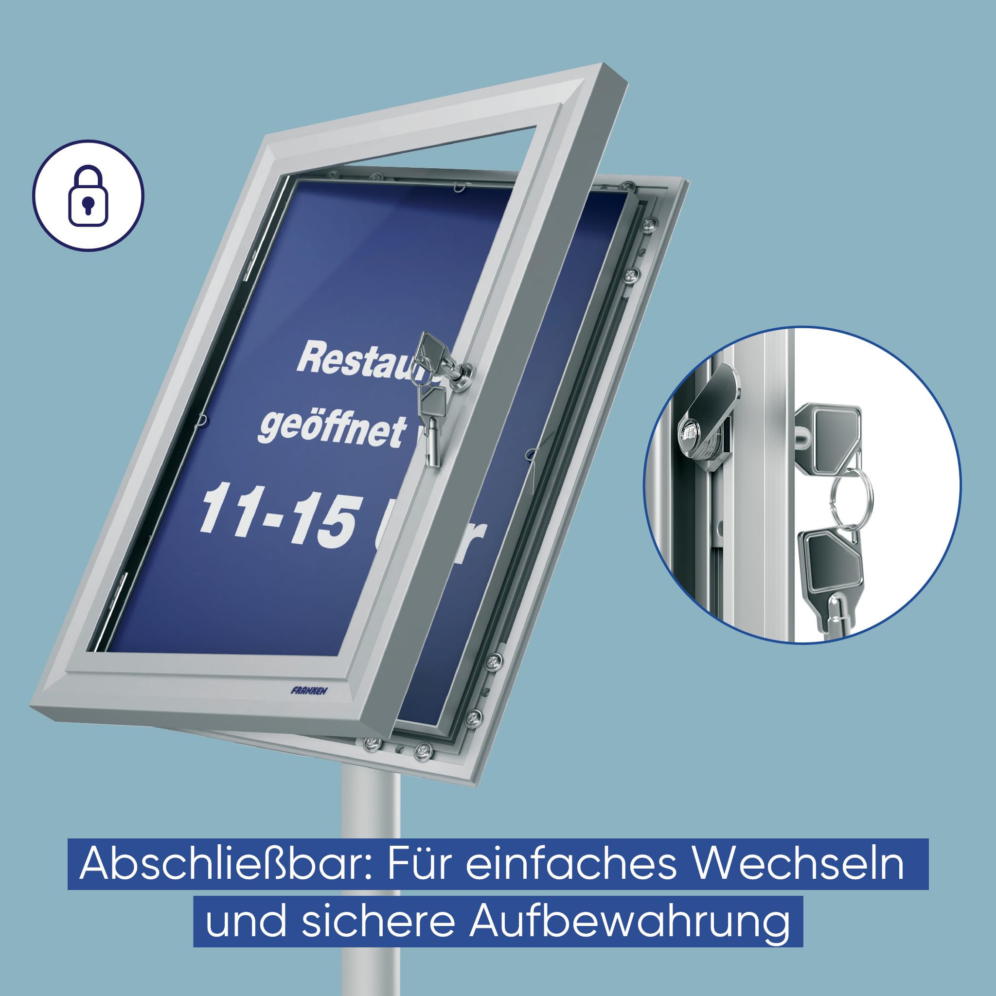 FRANKEN PRO BS0907L Security - Soporte para carteles (A4, con cerradura)