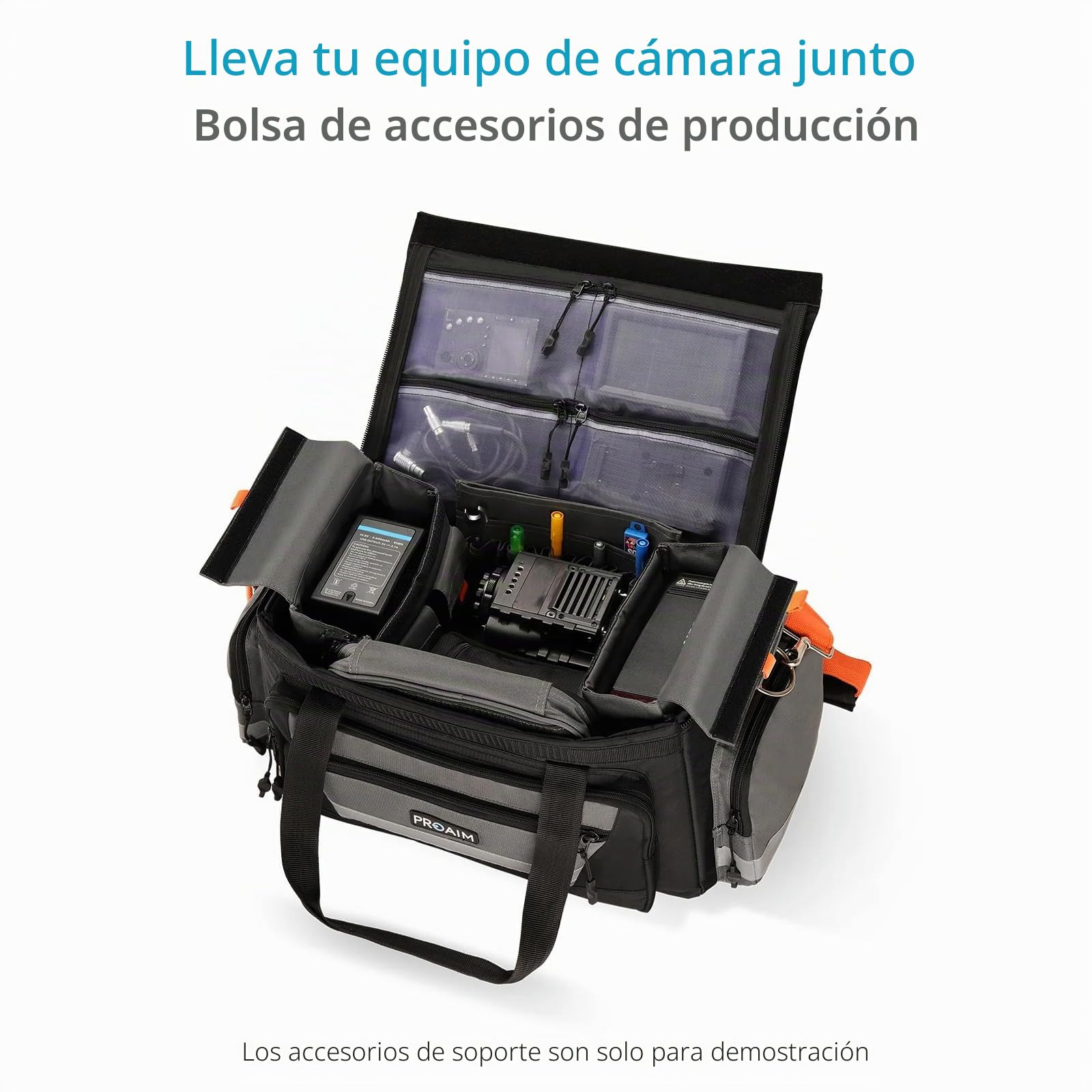 PROAIM Bolsa Cine Cube para Equipos de Producción de Cámara | Organiza cámaras, objetivos, herramientas y accesorios de producción para fotógrafos, videógrafos y equipos de rodaje.