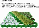 KARAT Griglia per prato in plastica, 1 m² – 4 pezzi – 50 x 50 cm, verde – griglia per pavimento, piastra paddock, a nido d'ape, a nido d'ape, a griglia per prato, griglia per prato - 2