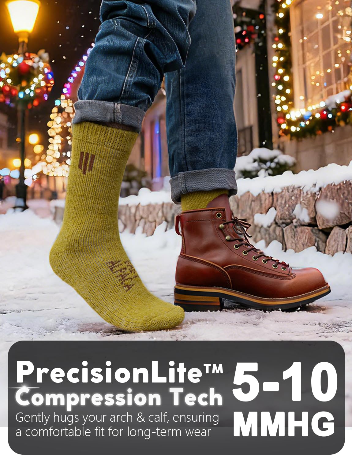 Juclise Calcetines de lana de alpaca para hombre y mujer, gruesos y térmicos para invierno, clima frío, caza, senderismo, absorben la humedad