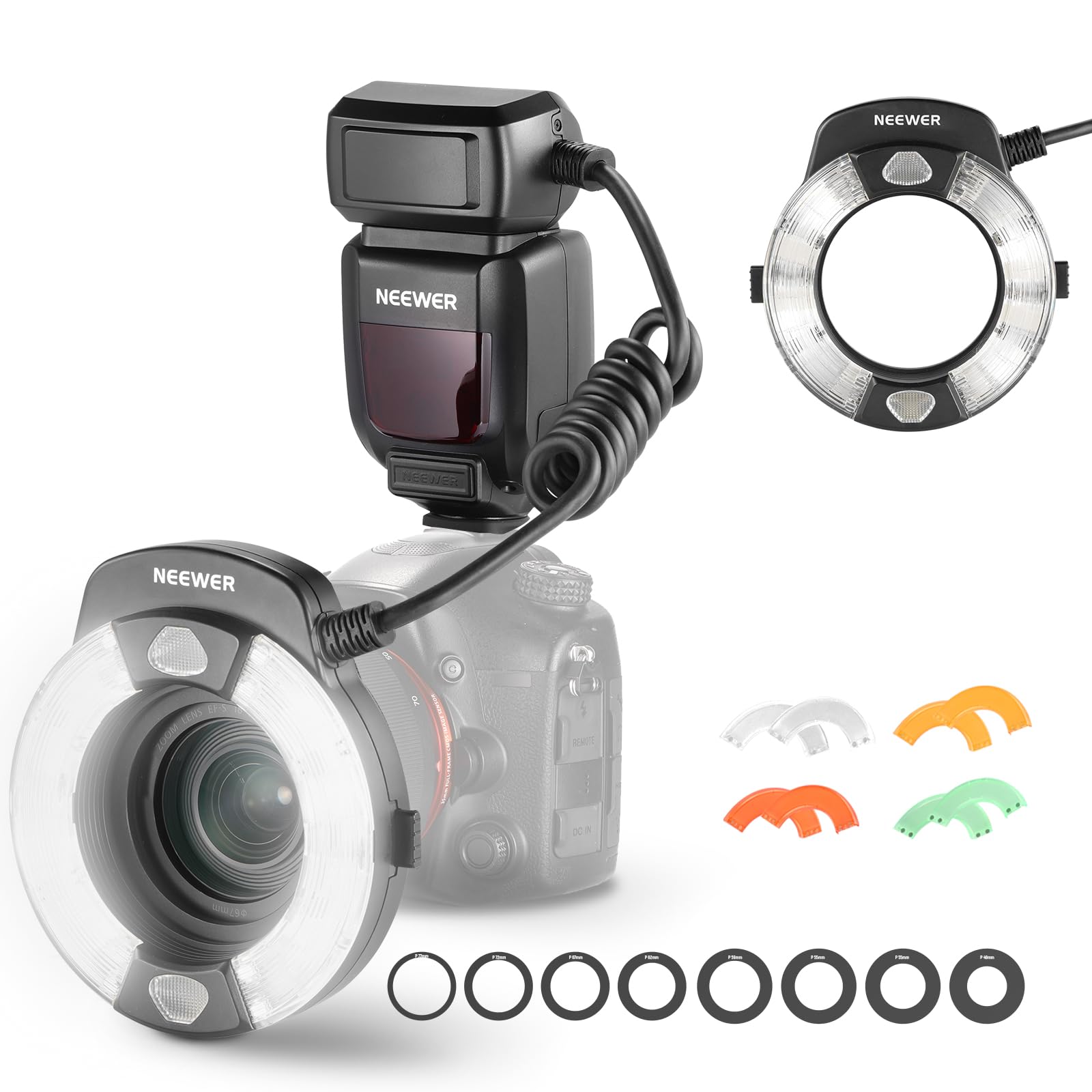 Amazon | NEEWER RF1-S マルコリングフラッシュ 76Ws GN15 5600K TTL