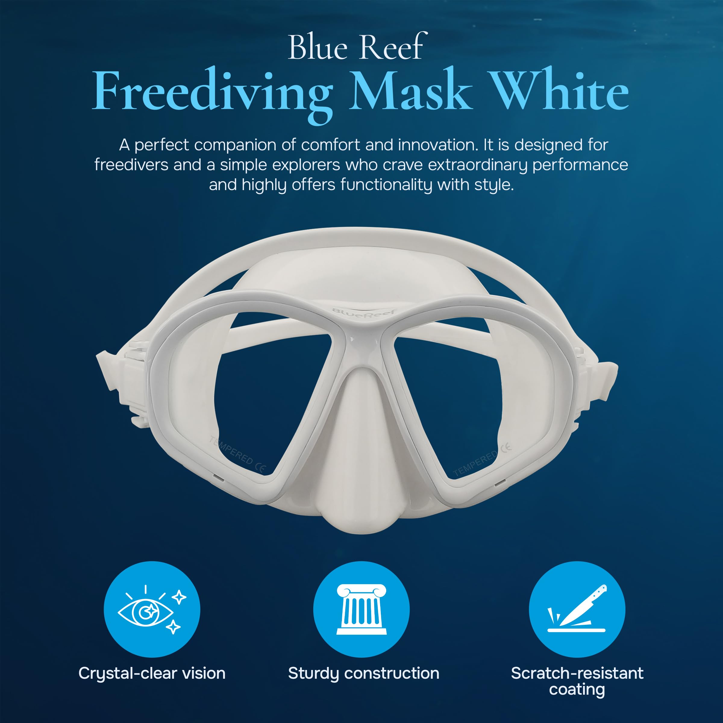 Blue Reef Freediving Mask - White