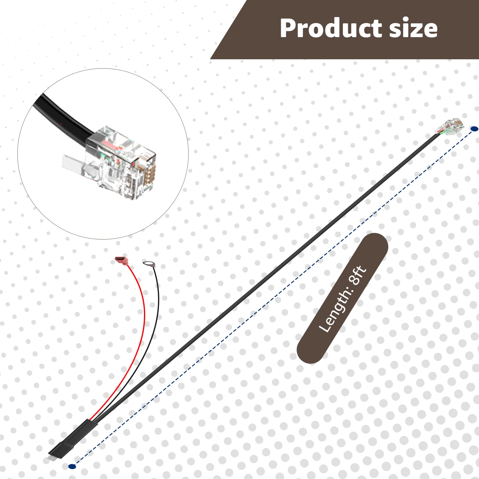 GUSSUI HT-1096 - Kit de cable de alimentación para detector de radar compatible con Escort MAX360 MAX 360c, Uniden R1 R3 R7, Cobra, Valentine One, Beltronics, Radenso XP, etc. con soporte de fusible