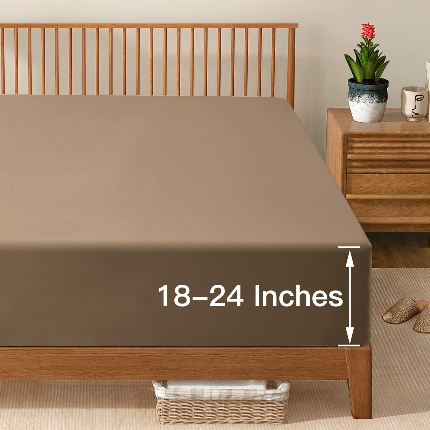 Manyshofu Cal King Extra Deep Pocket Fitted Sheet Only