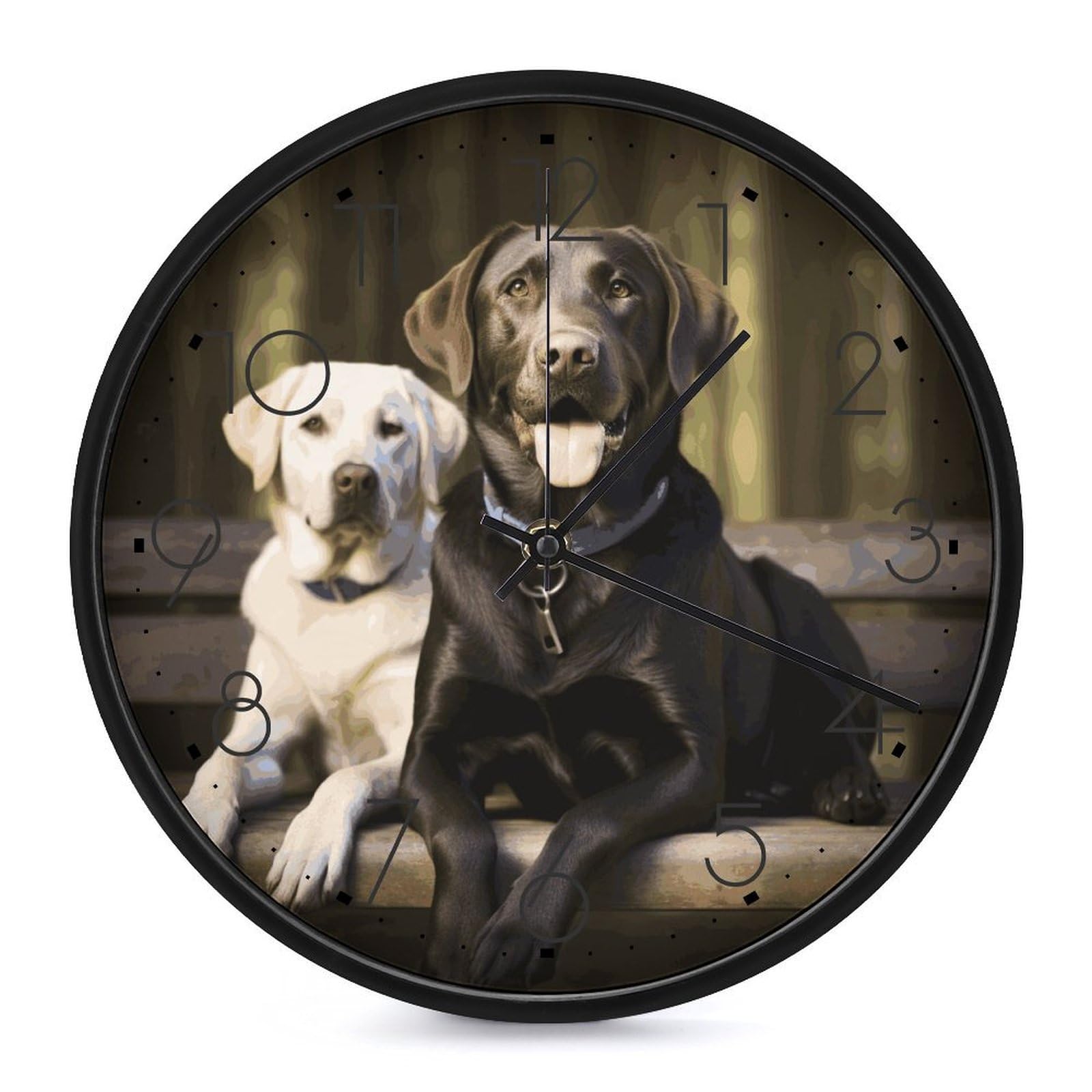 Horloge murale labrador ronde pour décorer votre cuisine ou chambre