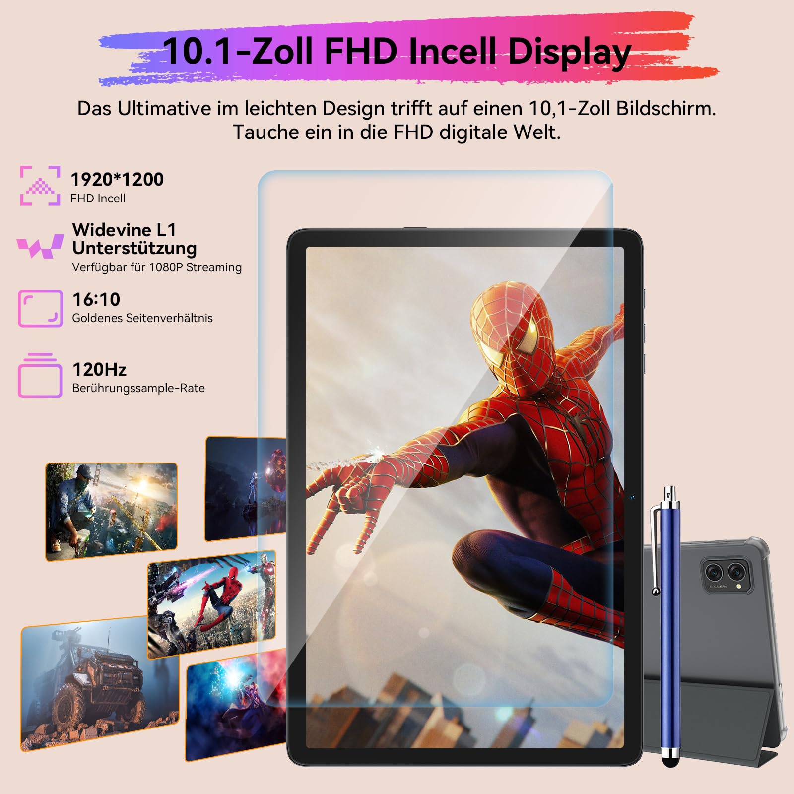 BESTTAB 14 10 Inch Android Tablet 24 (8+16) GB RAM + 256GB ROM